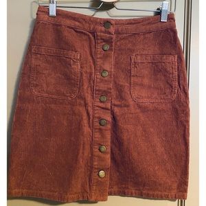 Roolee corduroy button front mini skirt